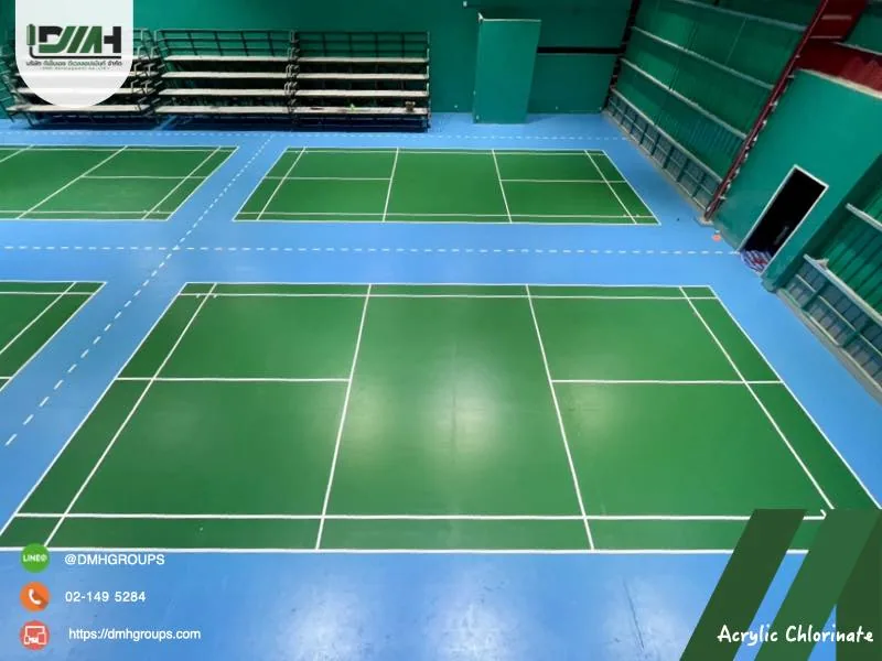 สนามแบดมินตันในร่มทาสี Acrylic Chlorinated Rubber