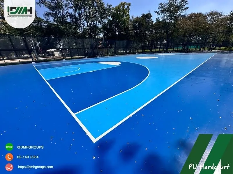 สนามบาสเกตบอลกลางแจ้งพื้น PU Hardcourt ในสวนสาธารณะ